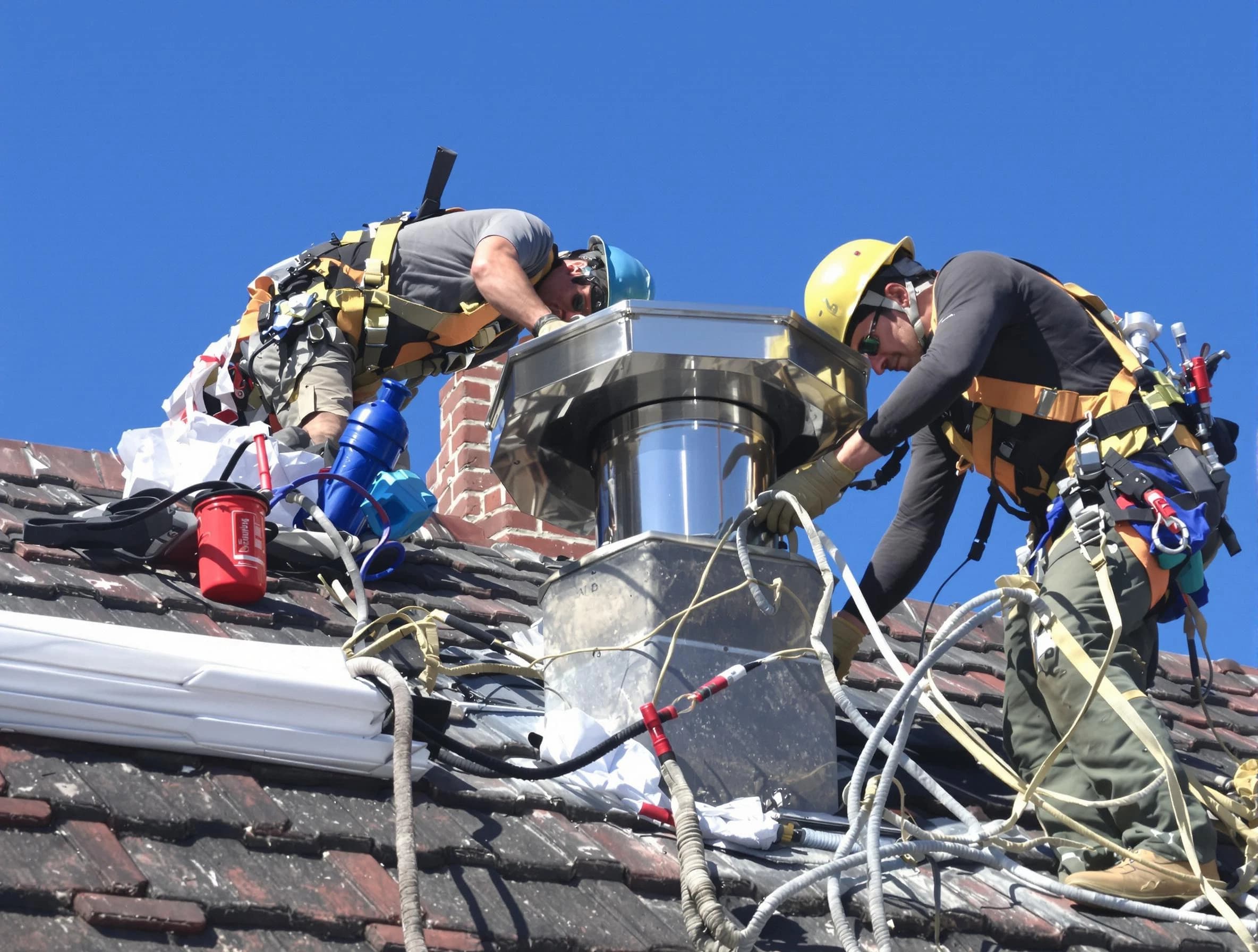 Protective chimney cap installed by Boulder Chimney Sweep in Boulder, CO