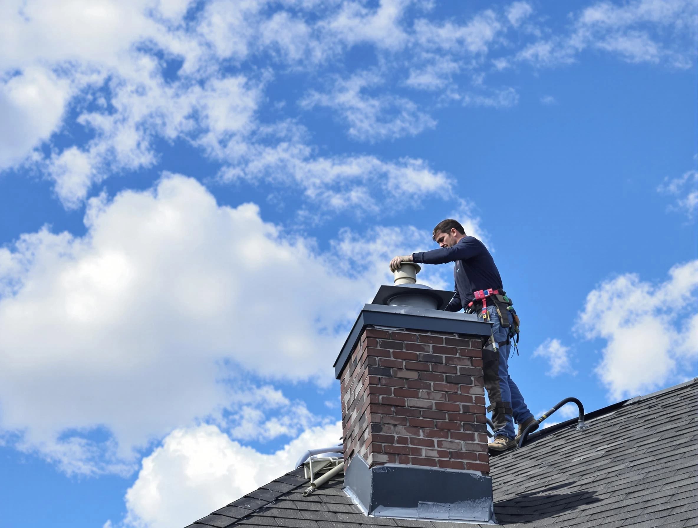 Boulder Chimney Sweep installing a sturdy chimney cap in Boulder, CO