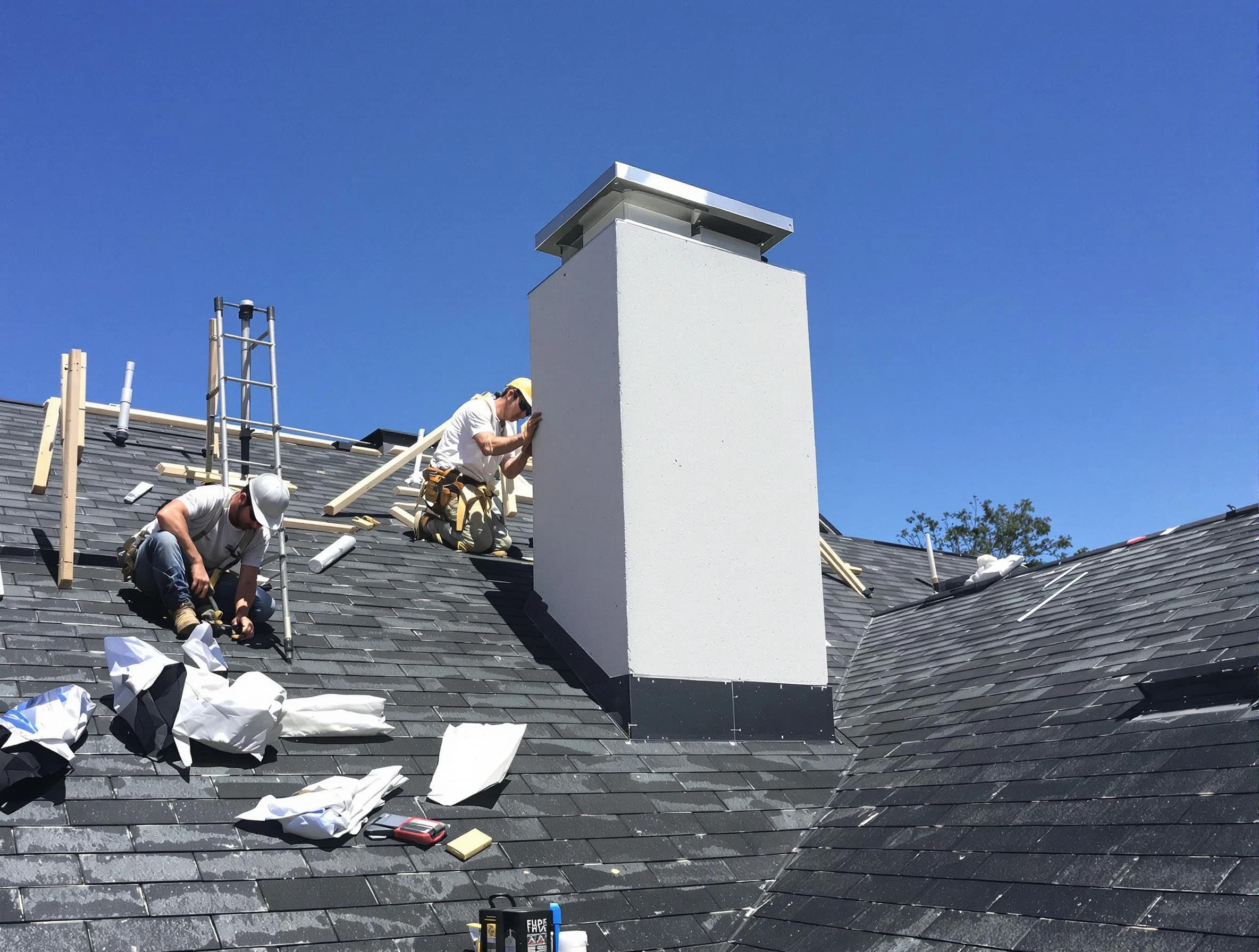 Boulder Chimney Sweep crew installing a new chimney in Boulder, CO