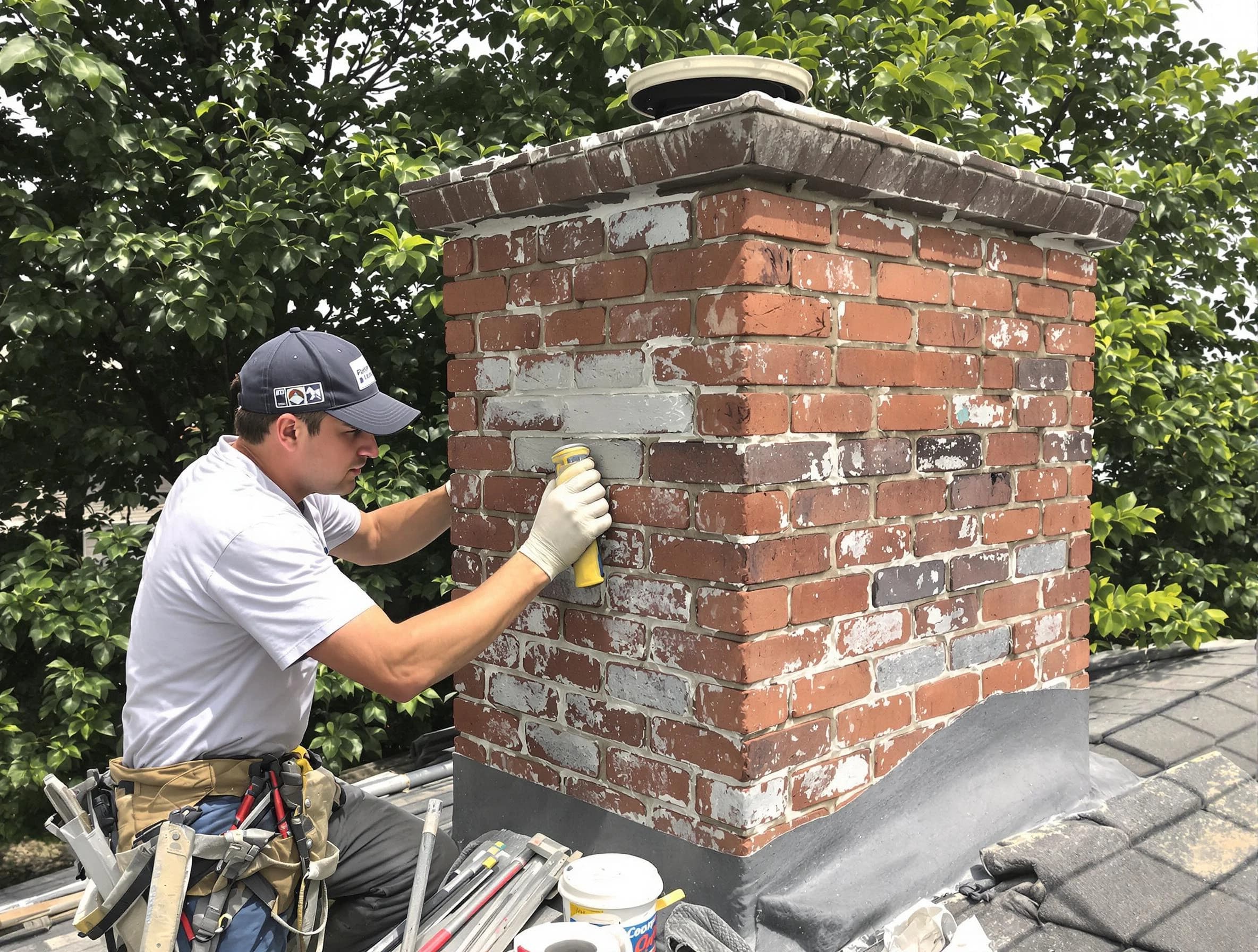 Boulder Chimney Sweep restoring an aging chimney in Boulder, CO