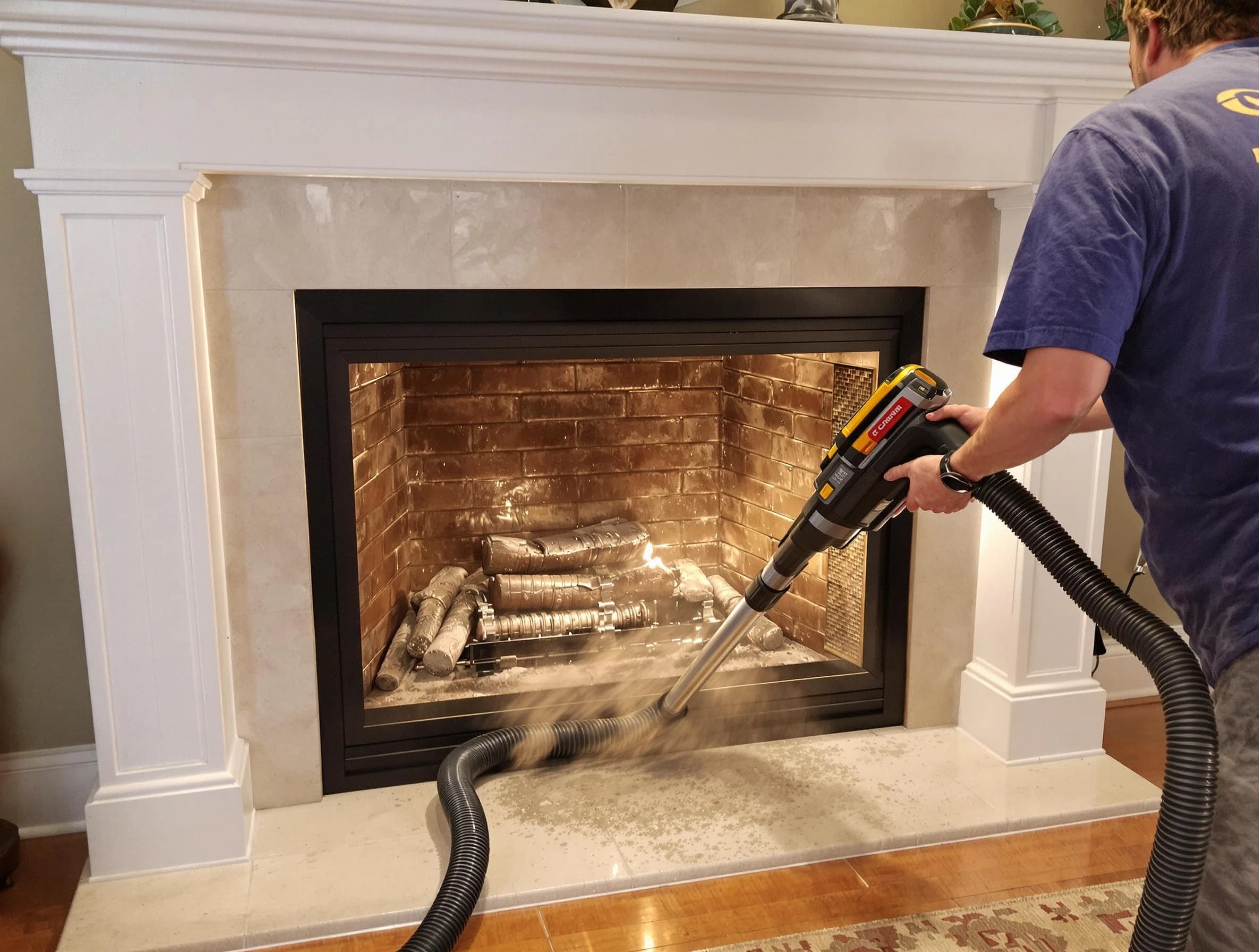 Fireplace cleaning performed by Boulder Chimney Sweep in Boulder, CO
