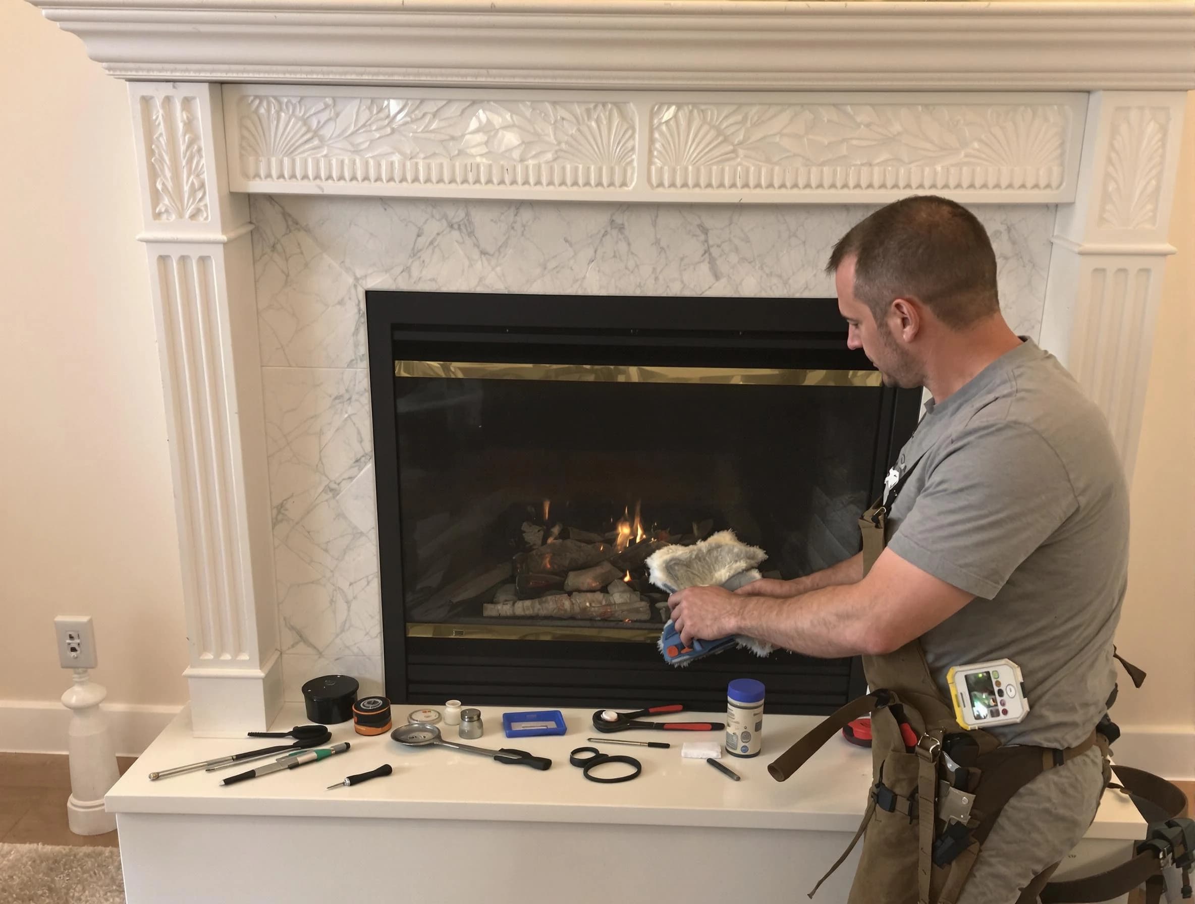 Boulder Chimney Sweep performing fireplace maintenance in Boulder, CO