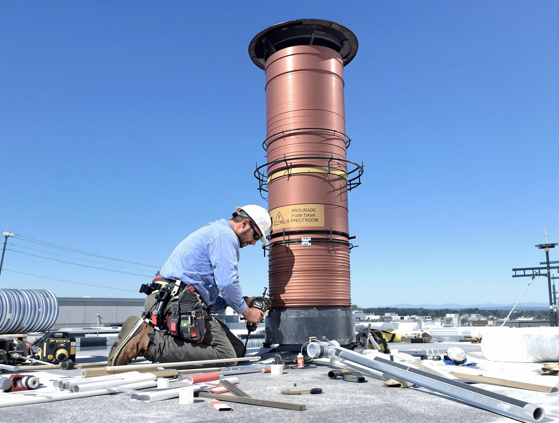 Installed chimney liner by Boulder Chimney Sweep in Boulder, CO