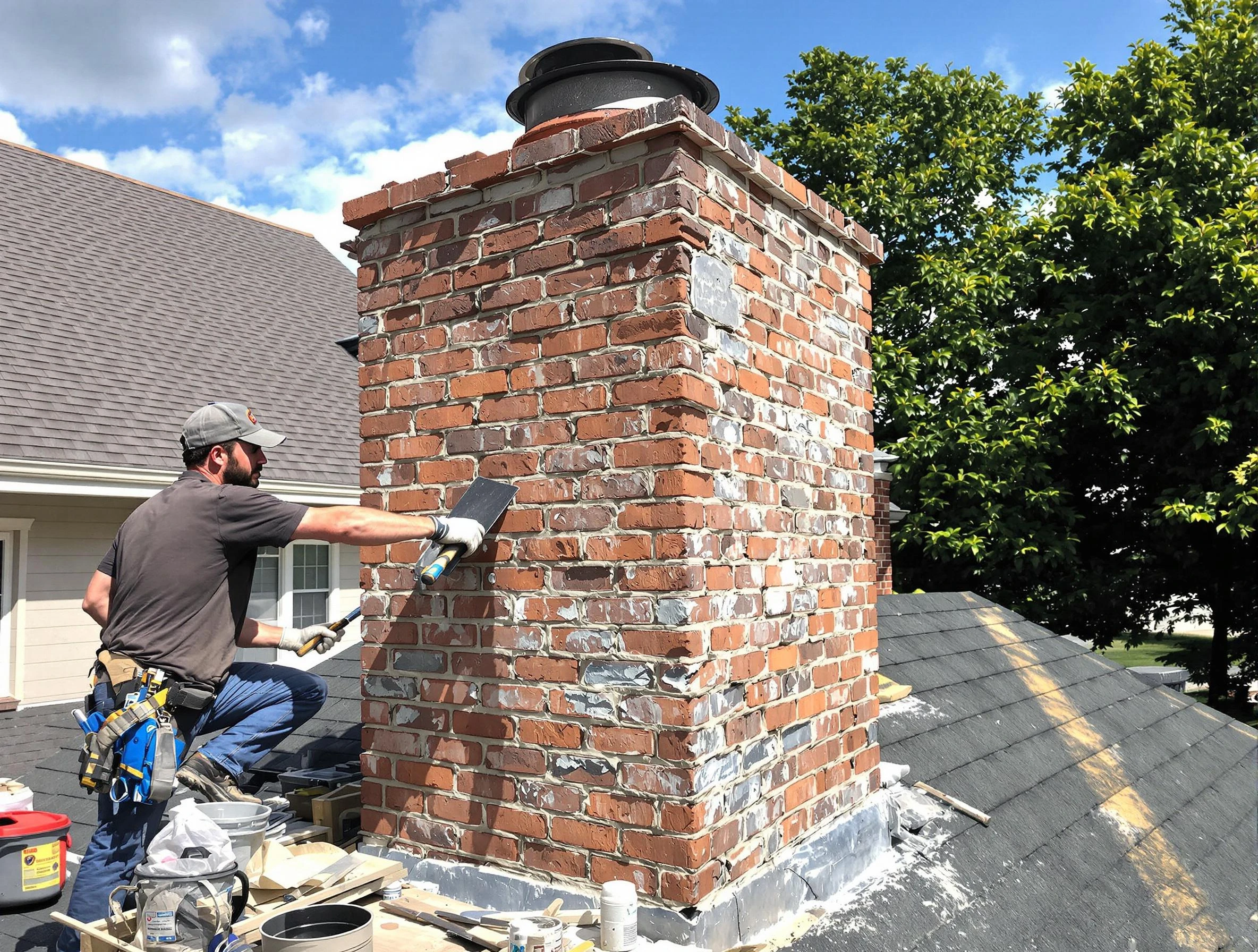 Completed chimney rebuild by Boulder Chimney Sweep in Boulder, CO