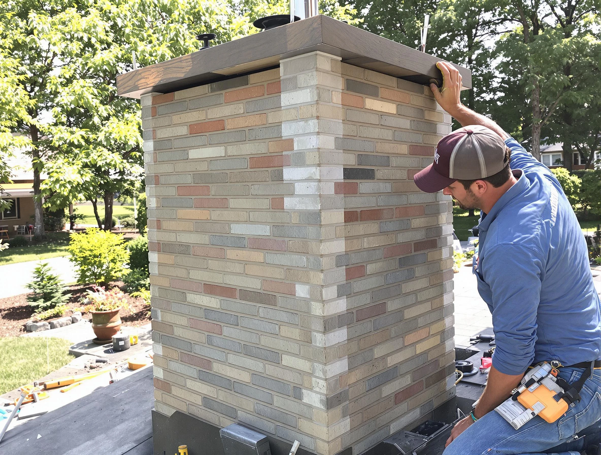 Boulder Chimney Sweep completing a modern chimney remodel in Boulder, CO
